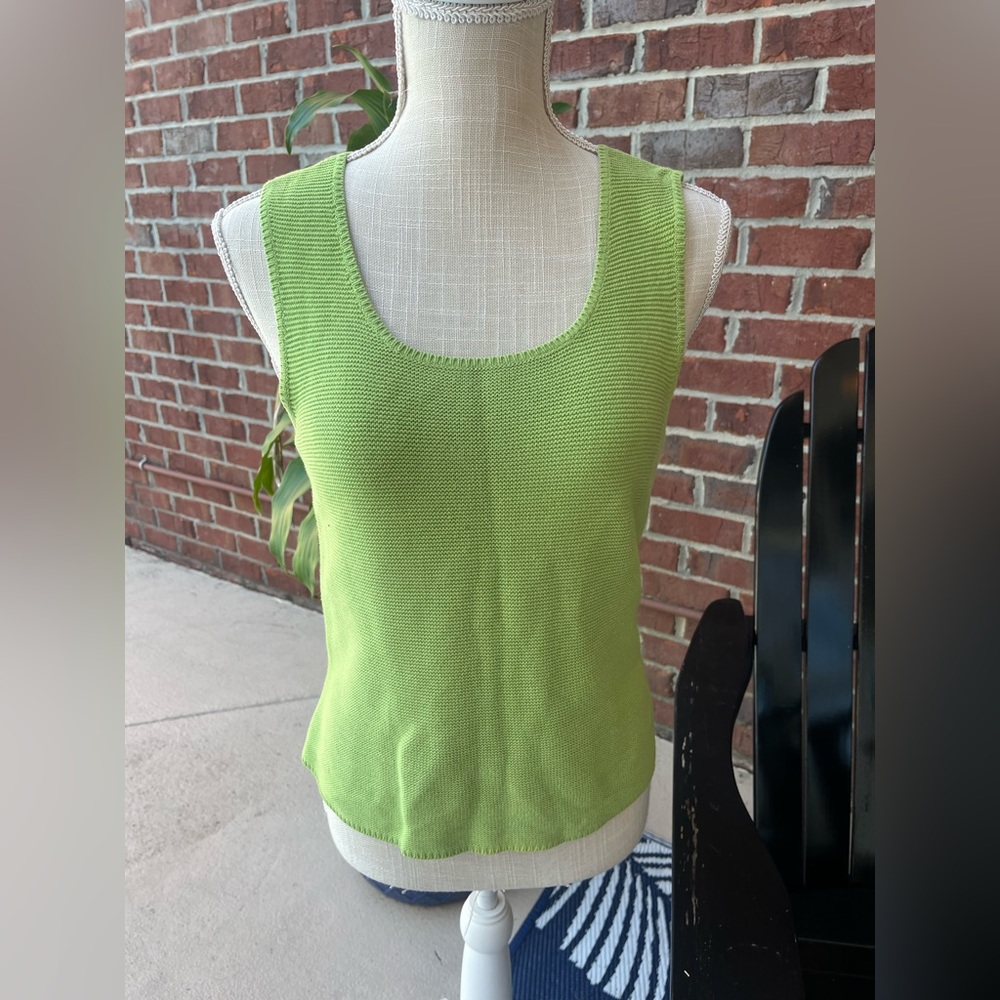 Vintage Talbots Green Sleeveless Knit Sweater